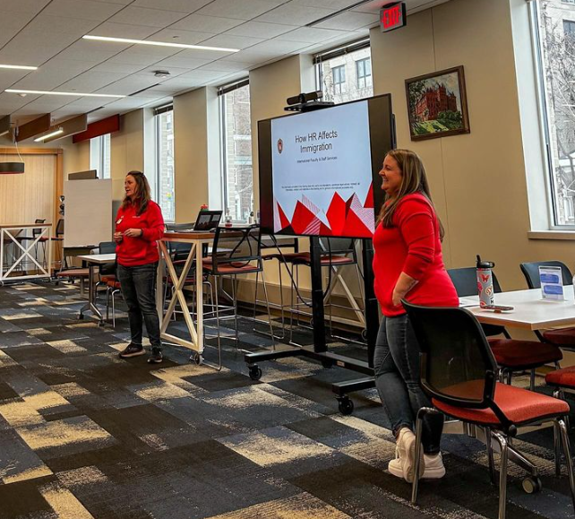 Jennifer Taylor and Katie Tollefson host a session on how human resources affects immigration.